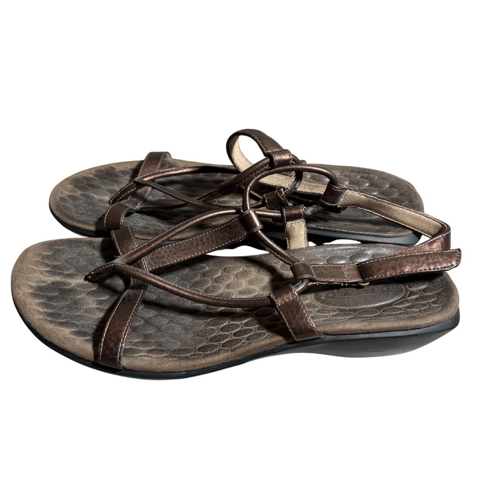 Privo by Clarks Womens‎ 8 Bronze Metallic Strappy Slingback Sandals Beach